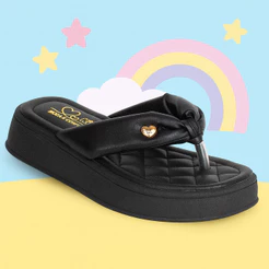 Sandália Papete Infantil Meninas Kidy Flatform Coração Confortável Anatômico Antiderrapante