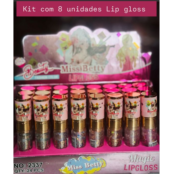 Lip Gloss Magic Princesa - Super Brilho Miss Betty - Longa Duração Efeito Espelhado