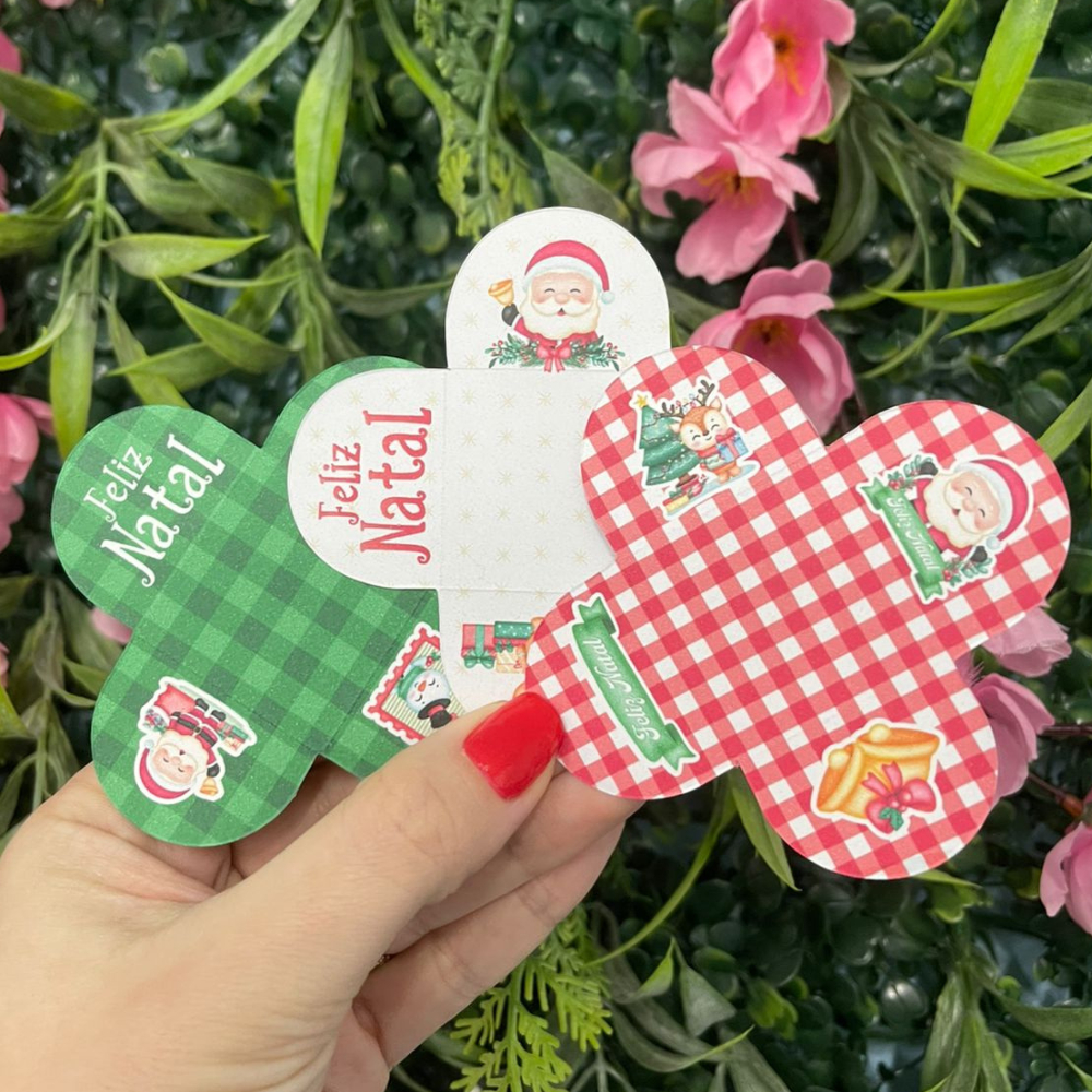 Forminha para Doces Natal - Forminhas para Docinhos 4 Pétalas - Forminhas Personalizadas NATAL