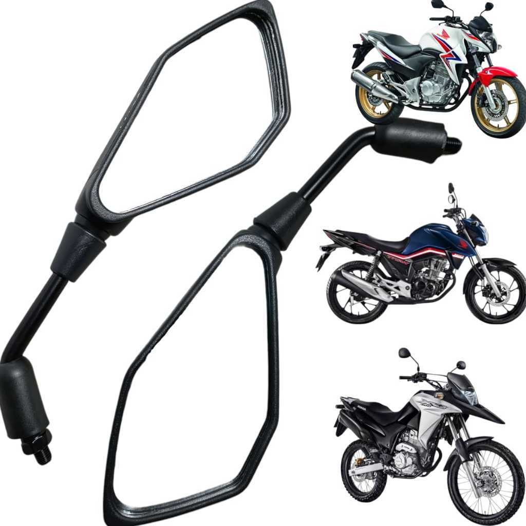Retrovisor Kawasaki Z400 Haste Longa Grande Titan 150 160 Twister Xre 300 Fazer Factor Lander Ybr