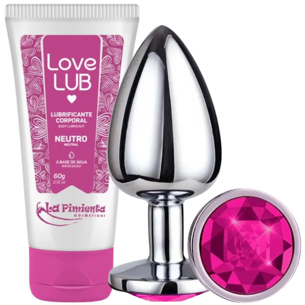 Plug Anal P M G Inox + Lubrificante Massagem Anal Excita Estimula Hidrata Conforto SexShop em Oferta na Shopee