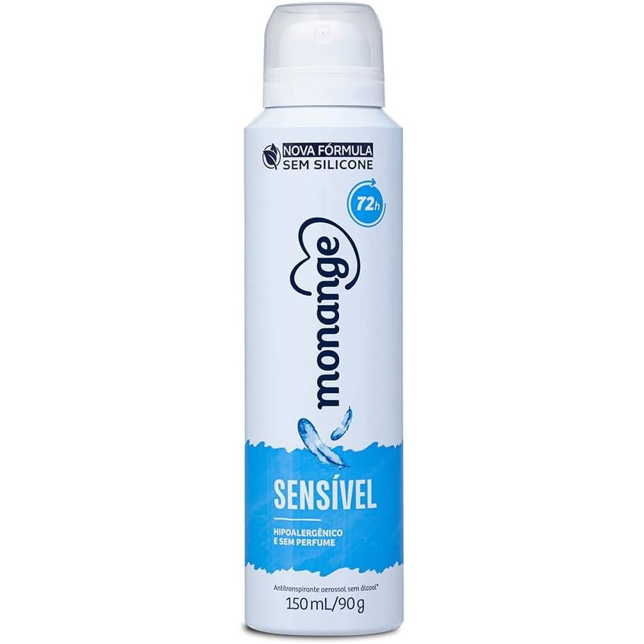 Desodorante Antitranspirante Monange Aerossol Sensível Com 150ml em Oferta na Shopee
