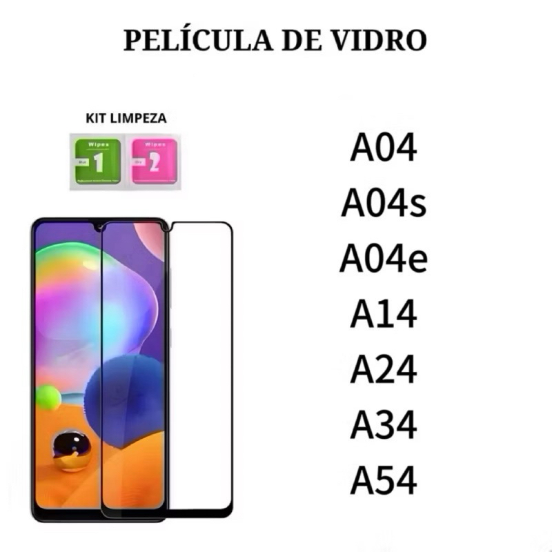 Kit 3Pcs/5Pcs Película De Vidro Temperado 3D Para Samsung Galaxy A04 A04s A04e A14 A24 A34 A54