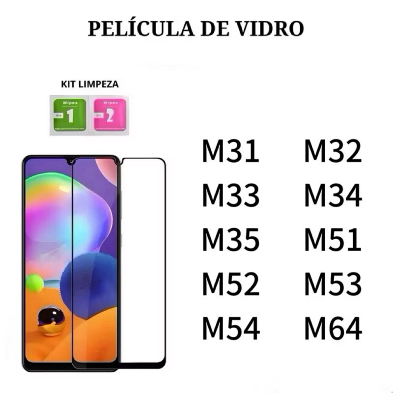 Kit 3Pcs/5Pcs Película De Vidro Temperado 3D Para Samsung Galaxy M31 M32 M33 M34