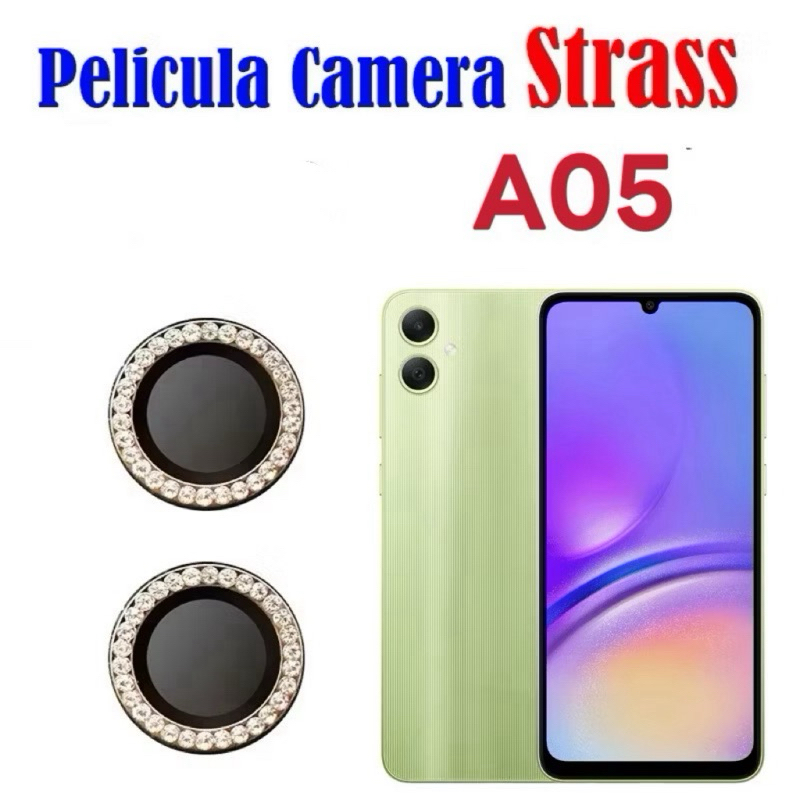 Kit (2 Pcs) Película Lente Câmera Brilho brilhante Diamante Para Samsung A05 em Oferta na Shopee