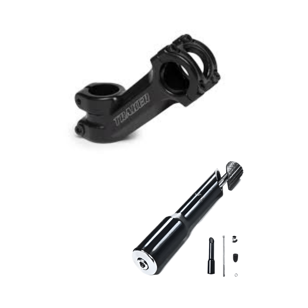 SUPORTE DE GUIDÃO MESA AVANÇO GTU 31.8MM X 100 MM 40º + ADAPTADOR DE ESPIGA 25.4MM OU 21.1MM STANDARD