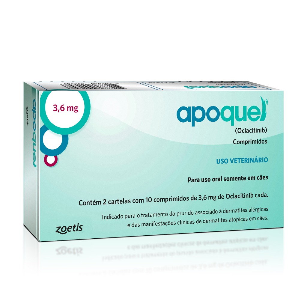 Apoquel 3,6mg 20 Comprimidos Dermatológico para Cães Zoetis em Oferta na Shopee