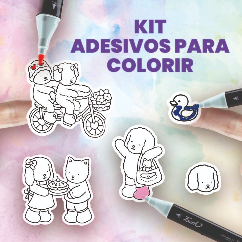 Kit Adesivos Bob Gods para Colorir 10 a 50 Cartelas  Infantil Lembrancinha Festa