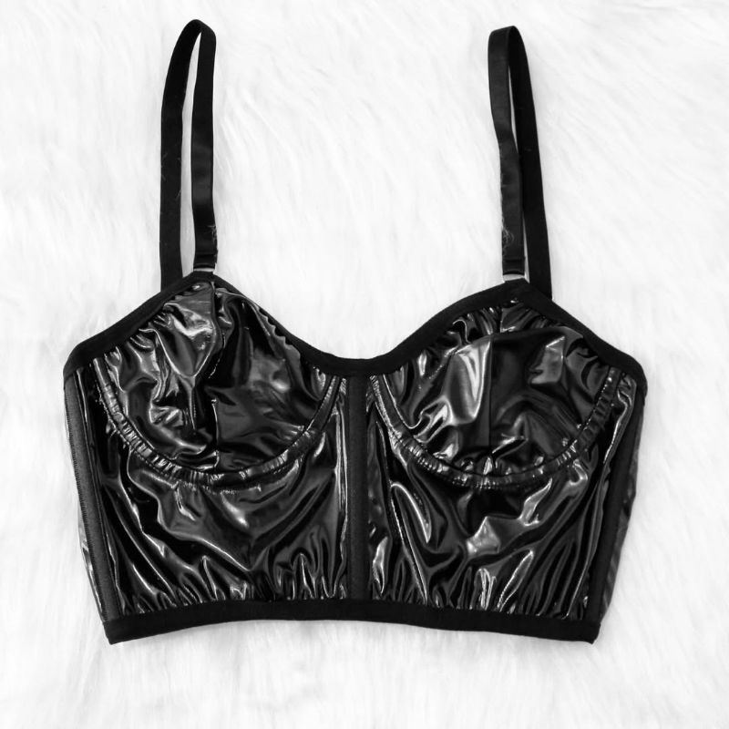 SUTIÃ CROPPED CORPETE VINIL STRAPPY