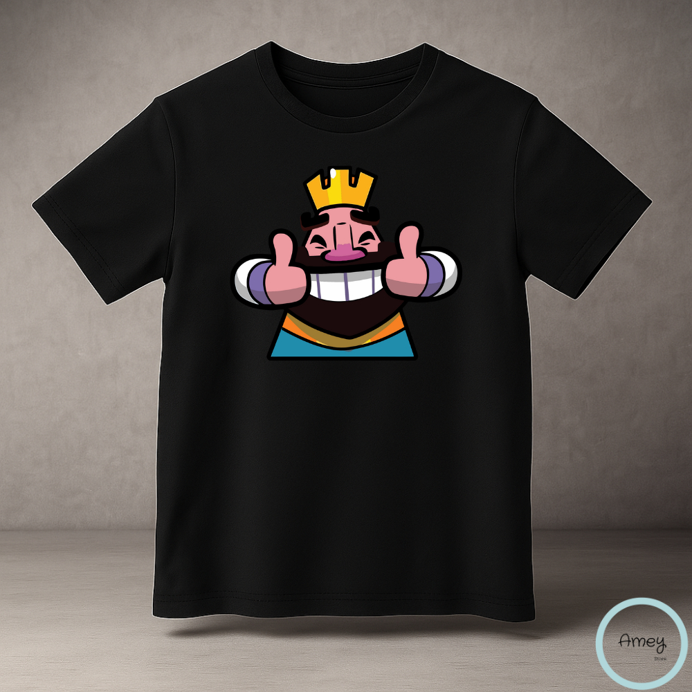 Camiseta Infantil Rei Clash Royale Algodão