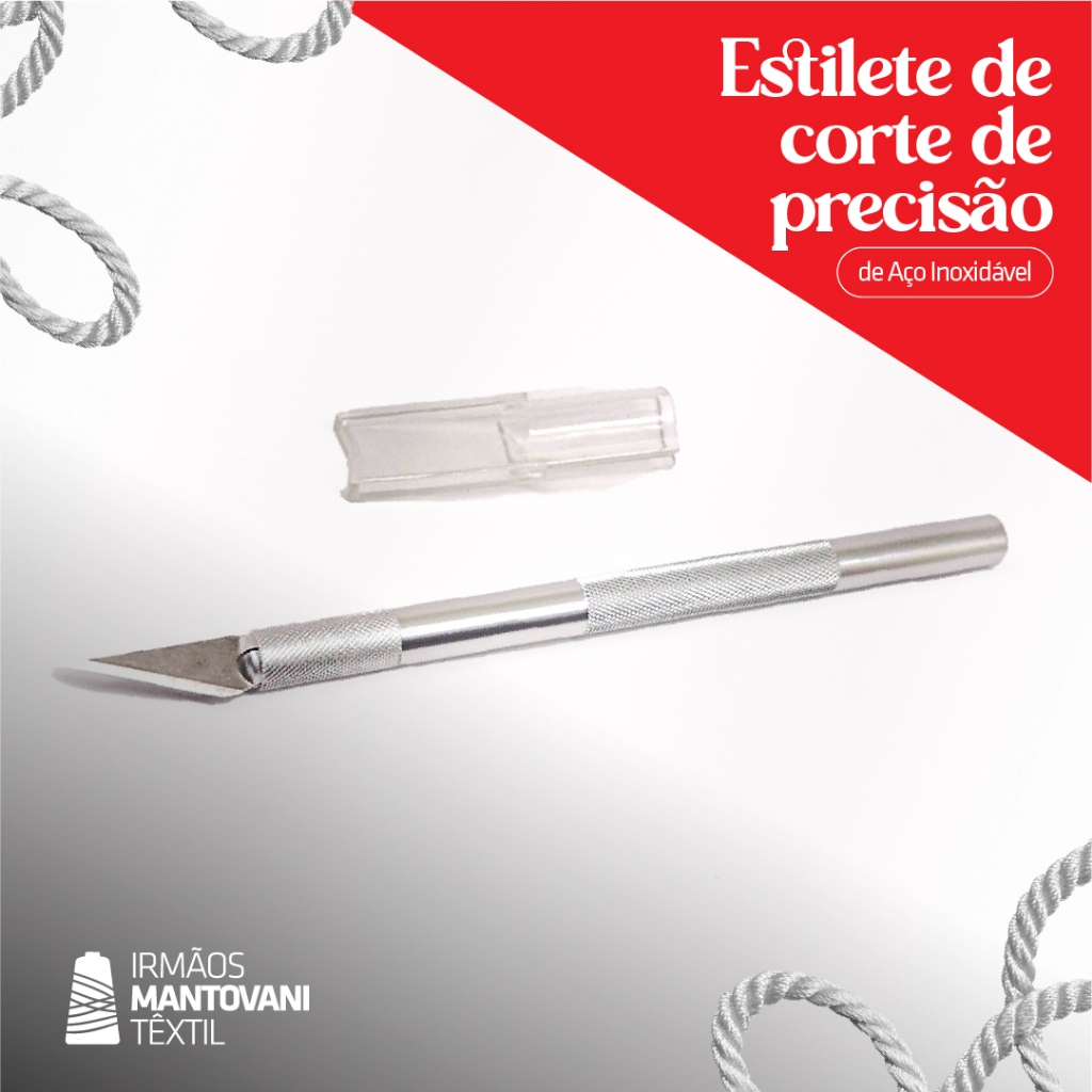 Estilete Precisão Tipo Bisturi – 146mm | 2 Lâminas | Artesanato, Papel, Modelismo