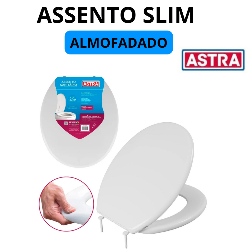 Assento Sanitário SLIM Oval Branco ASTRA em Oferta na Shopee