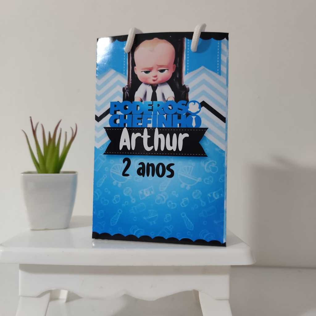 Sacolinha Personalizados O PODEROSO CHEFINHO  Lembrancinha  para Festa de Aniversário sacolinha surpreza