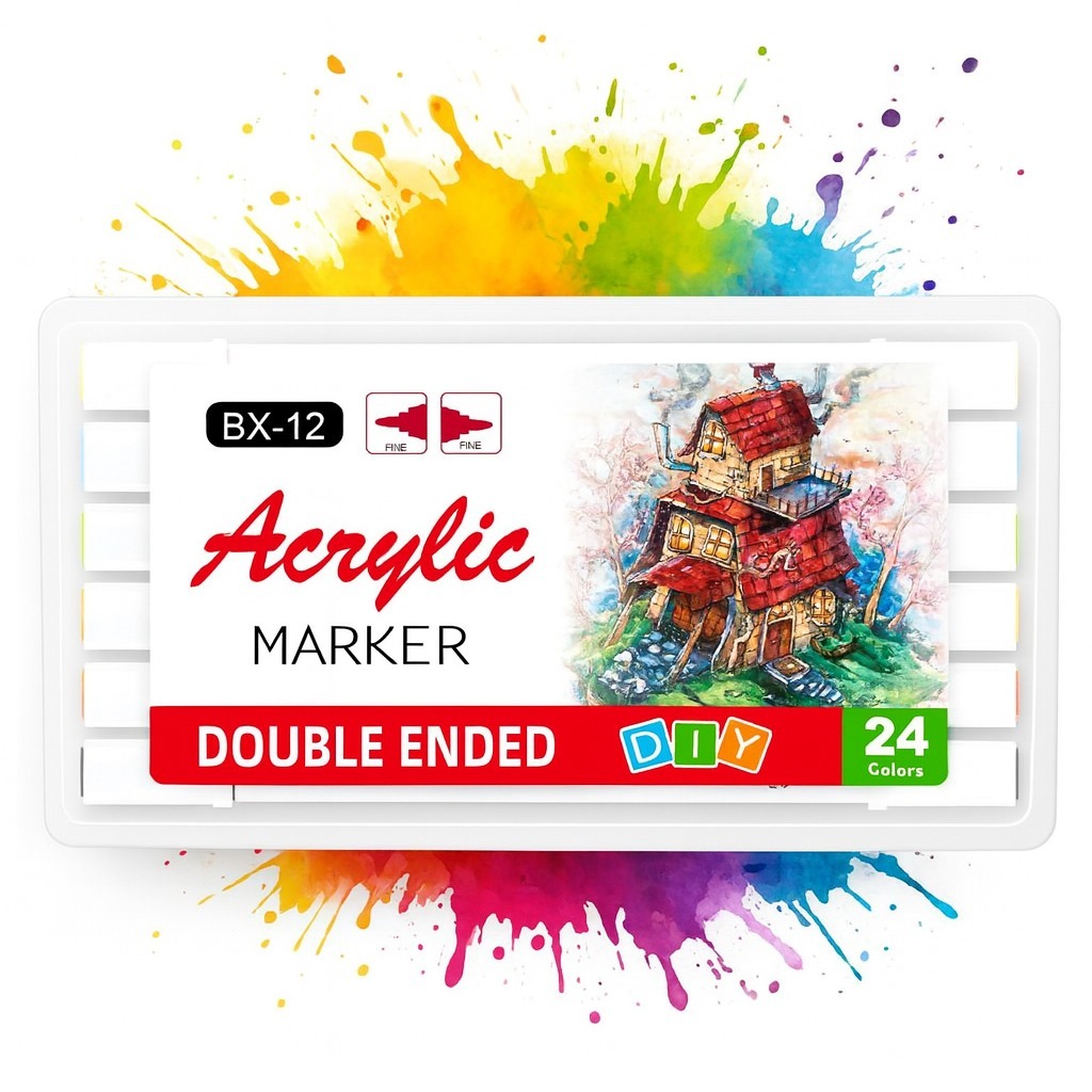 Marcador Permanente Acrylic Ponta Dulpa 2 Cores em Oferta na Shopee