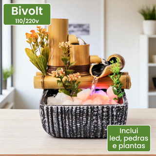 Fonte De Agua Decorativa Chafariz Cascata 3 Quedas Bambu Zen em Oferta na Shopee