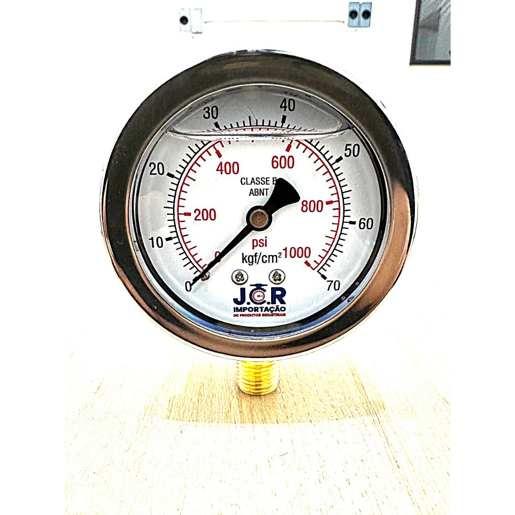 Manômetro Analógico Vertical JCR 63mm 0 A 70 KGF/CM2 X 1000 PSI