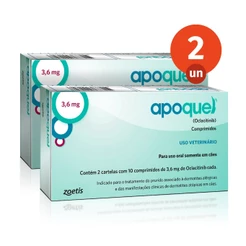 Kit 2 Apoquel 3,6mg 20 Comprimidos Dermatológico para Cães Zoetis