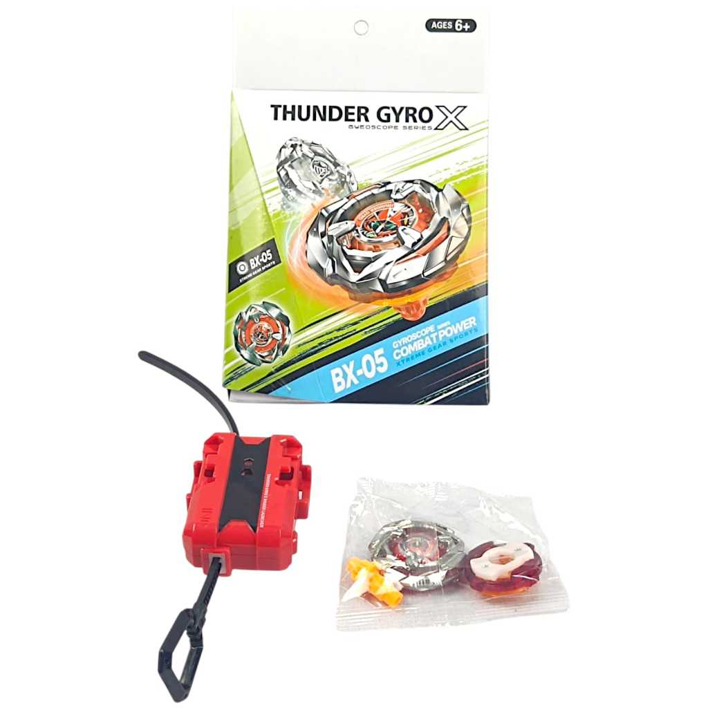 Beyblade Thunder Gyro X BX05 com Lançador Peão de Batalha - Toys Import J24207 em Oferta na Shopee