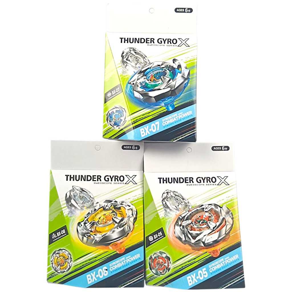 Kit Com 3 Beyblade Com Lançador Thunder Gyro X Modelos BX05, BX06 e BX07 - Toys Import J24207 em Oferta na Shopee