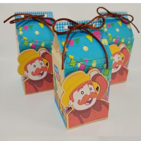 Caixa Personalizada Arraia Festa Junina Mundo Bita - 10 UNIDADES | Lembrancinha para Festa | Aniversário