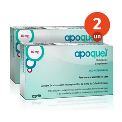 Kit 2 Apoquel 16mg 20 Comprimidos Dermatológico para Cães Zoetis