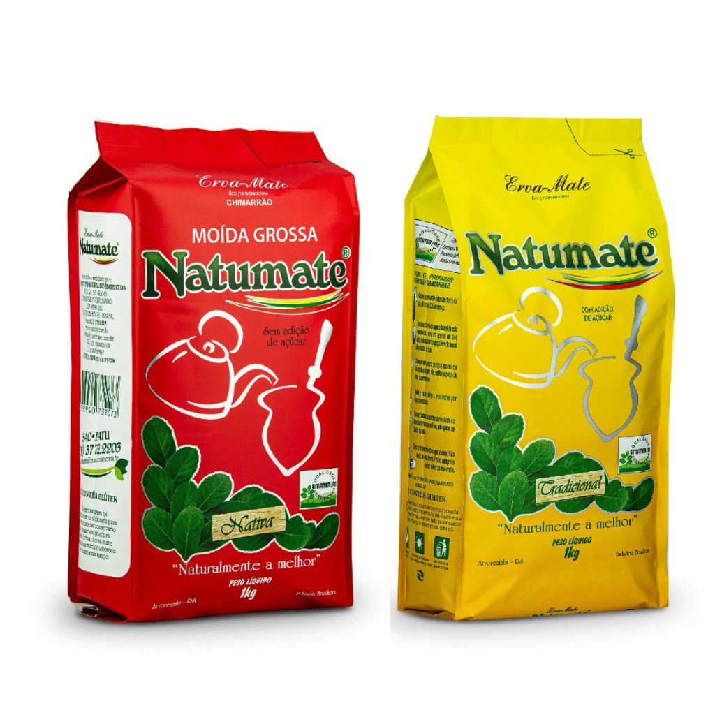 Natumate Erva Mate Moída Grossa Tradicional Com Adição de Açúcar pacote 1 kg