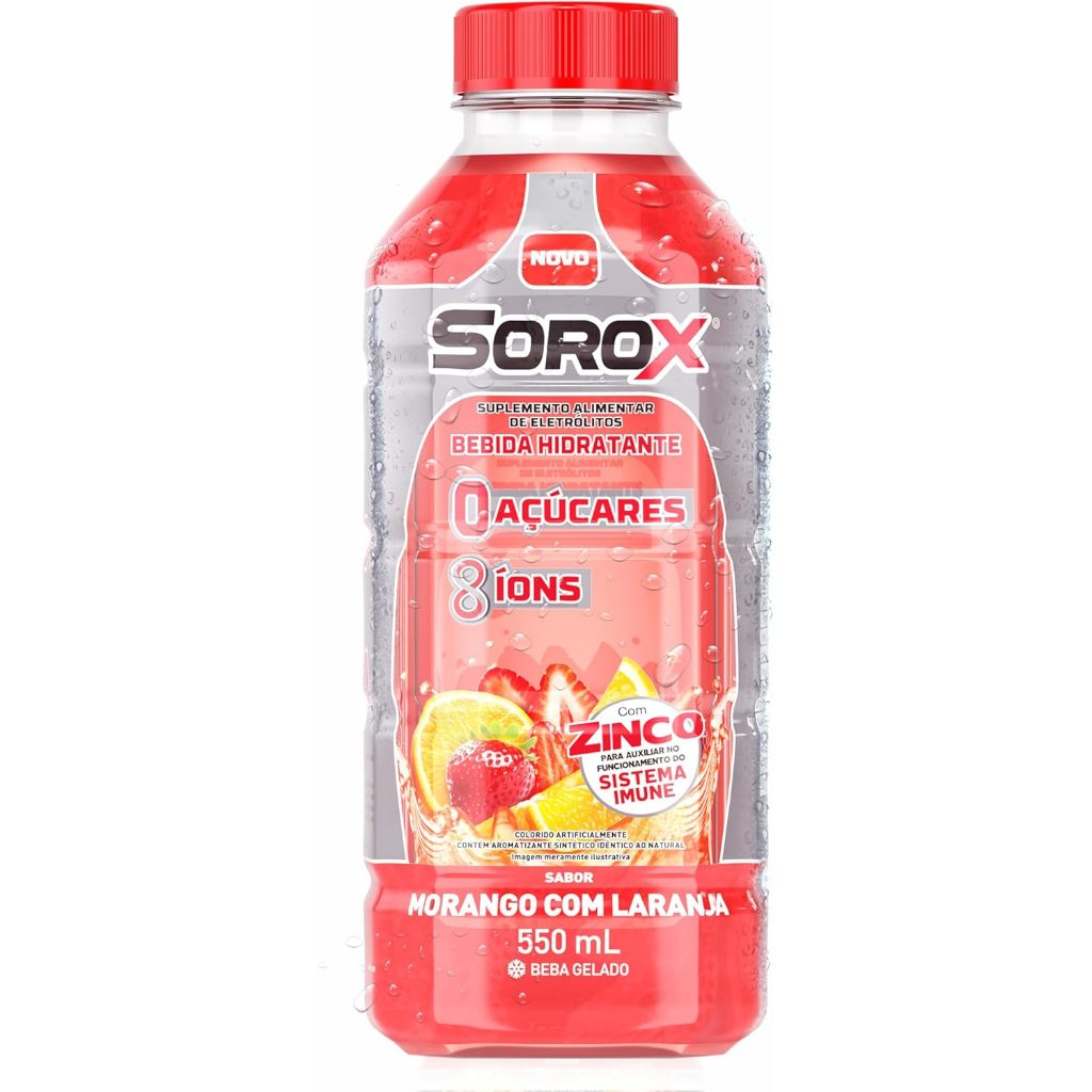 Bebida Hidratante Sorox Sabor Laranja Com Morango Com 550ml em Oferta na Shopee