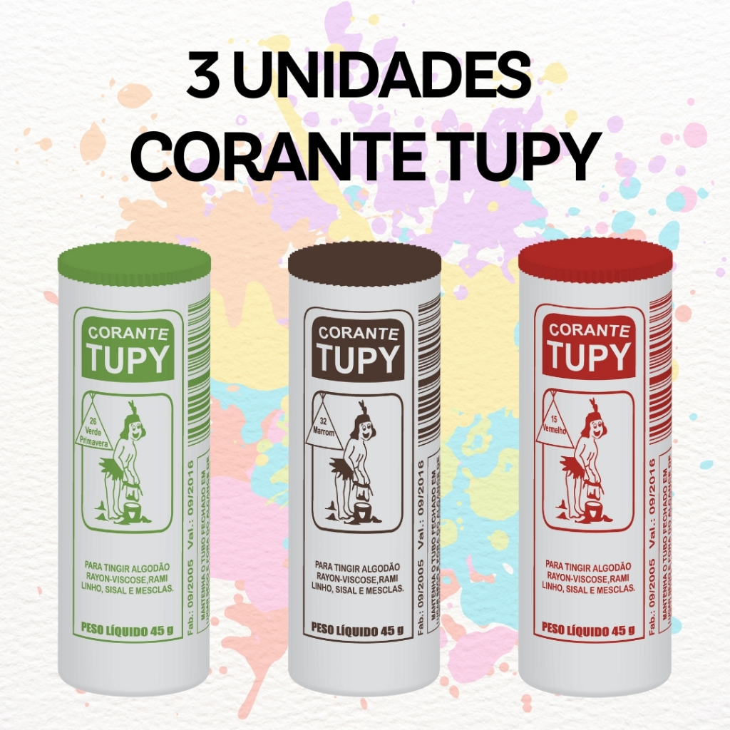 3 Corantes Tupy Algodão 17 Cores Para Tingir Roupas Com Qualidade em Oferta na Shopee