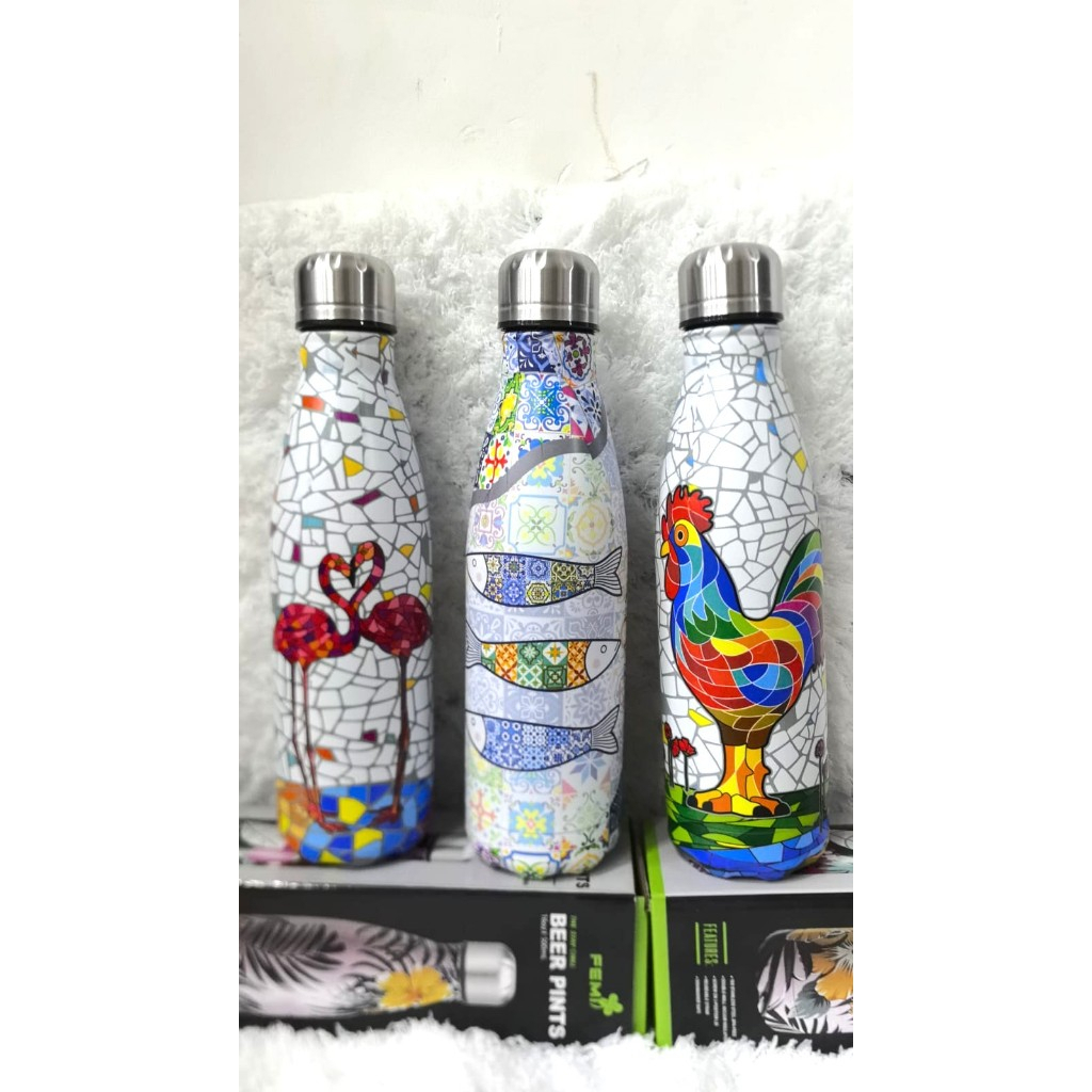 Garrafa Térmica Aço Inox Água Gelada   Estampas Diversas 500ml Trabalho Escola em Oferta na Shopee