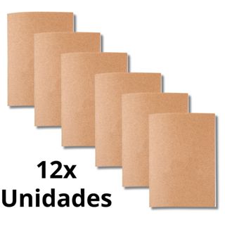 Kit 12x Cadernetas Kraft Sem Pauta Capa Flex 40 Pág Pólen A5 em Oferta na Shopee