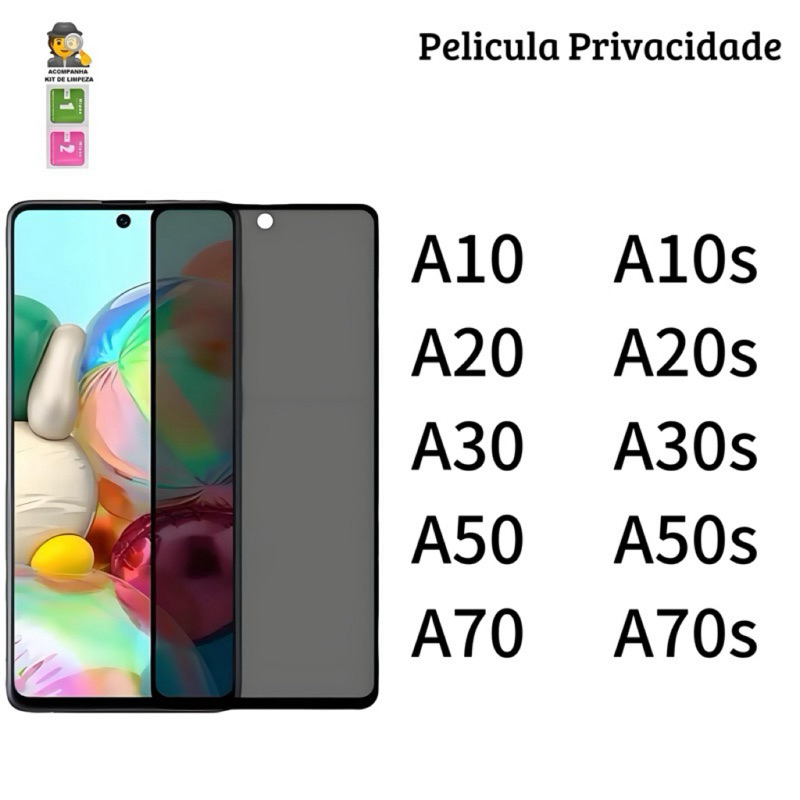 Película de vidro 3D Privacidade Anti Spy Para Samsung Galaxy A10 A10s A20 A20s A30 A30s A50 A50s A70 A70s