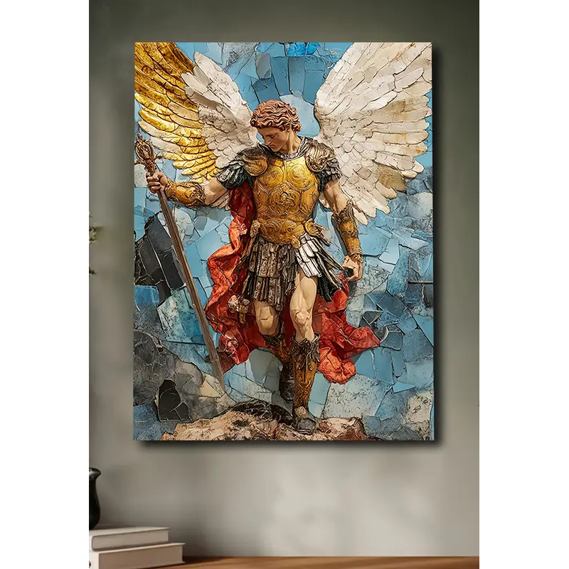 Quadros Decorativo 1 Peça São Miguel Arcanjo Anjo Protetor Religioso