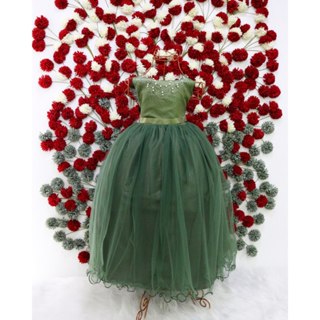 Vestido Infantil Princesa Festa Luxo Verde Oliva Longo Daminha em Oferta na Shopee