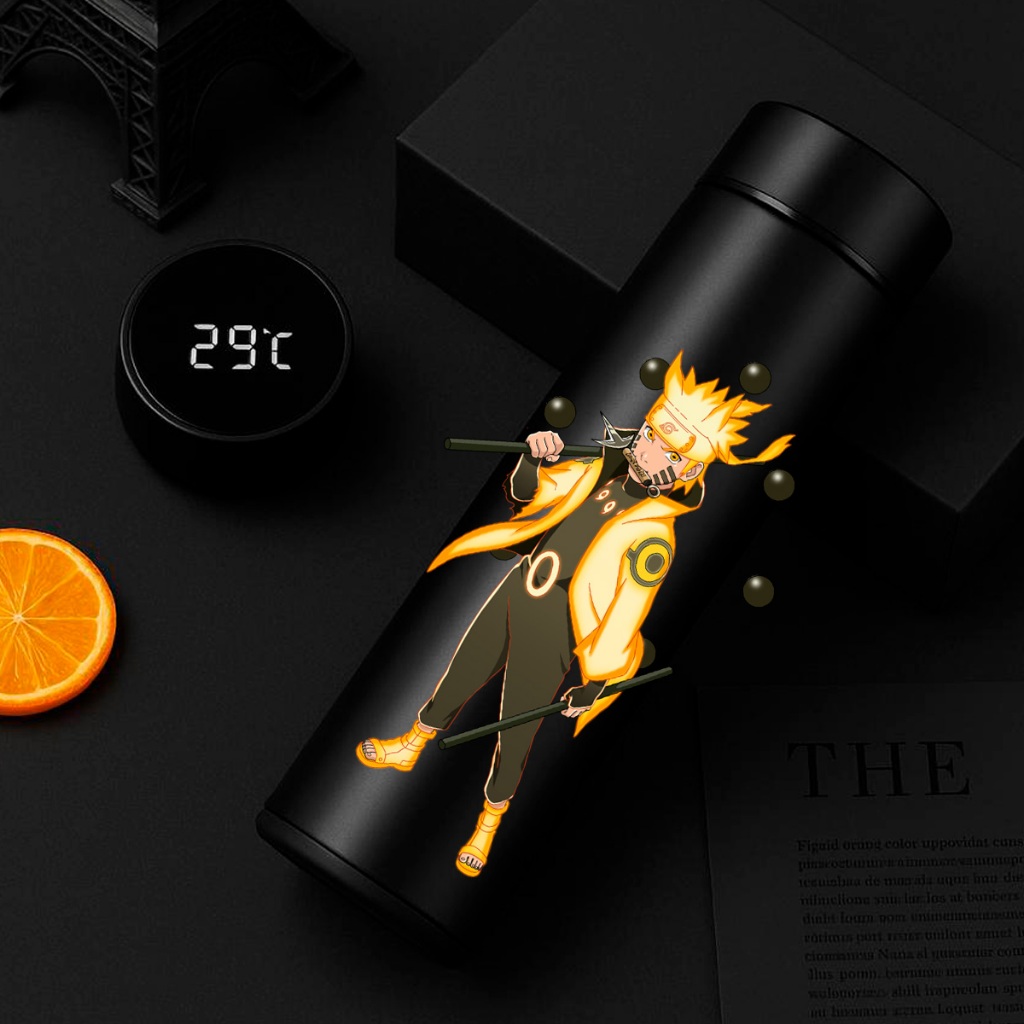 Garrafa Térmica Naruto 500ml Inox c/ Termômetro Digital LED Display Temperatura em Oferta na Shopee
