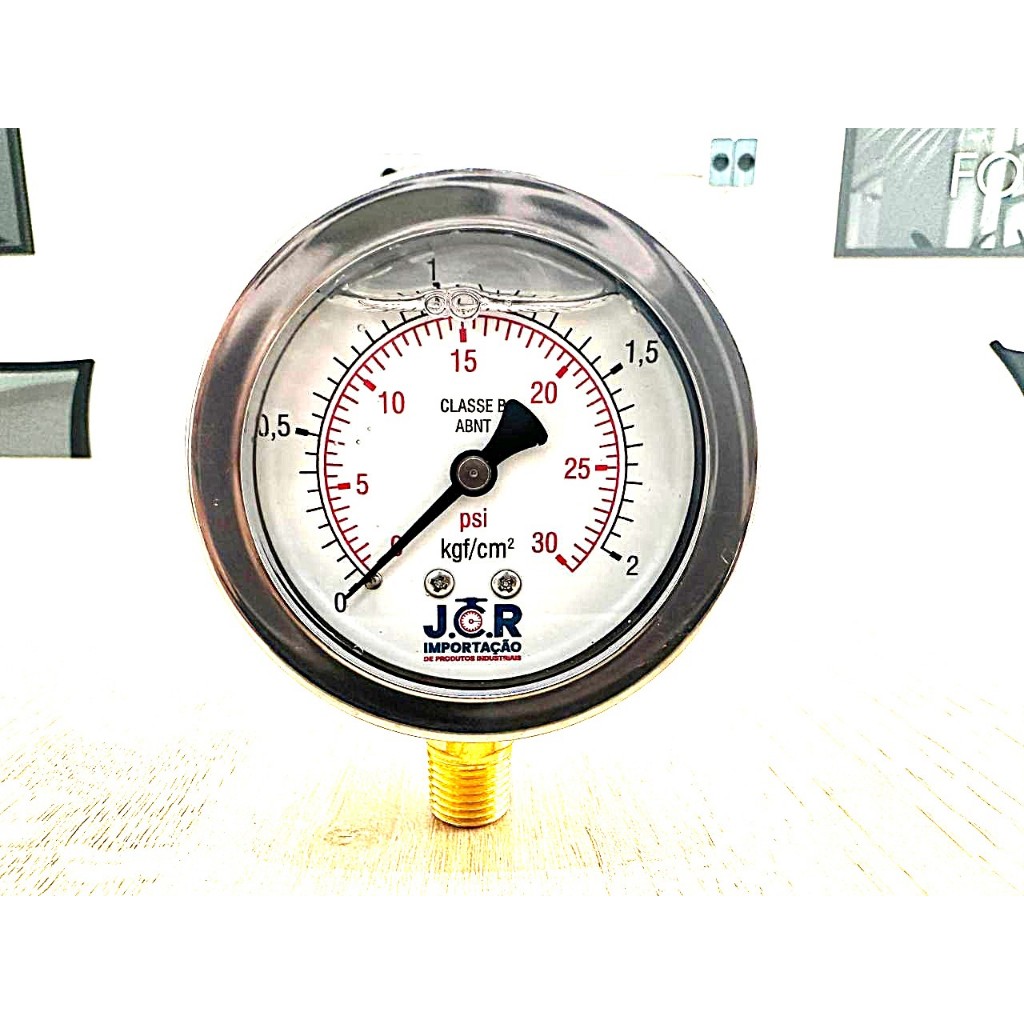 Manômetro Analógico Vertical JCR 63mm 0 A 2 kgf/cm² X 30psi