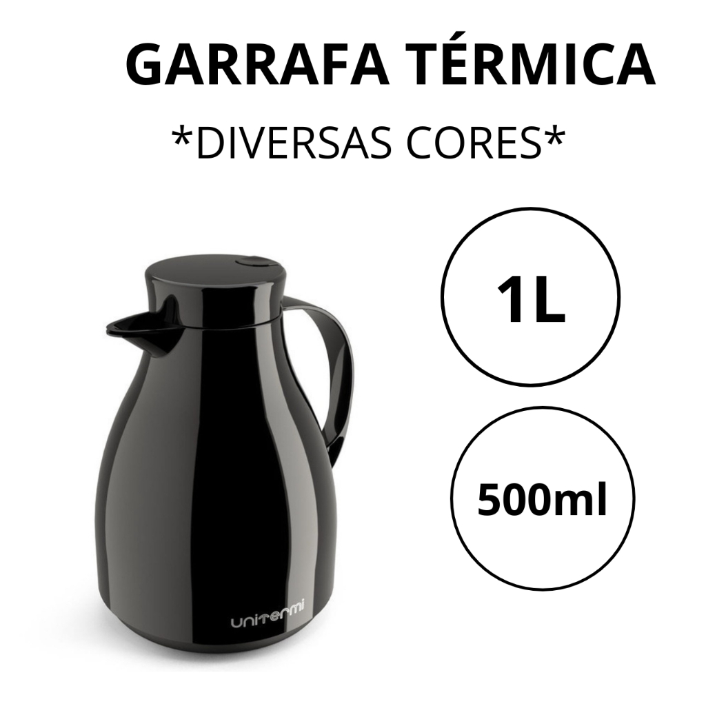 garrafa térmica café PARIS 1 litro e 500ml Unitermi Bule com Gatilho em Oferta na Shopee