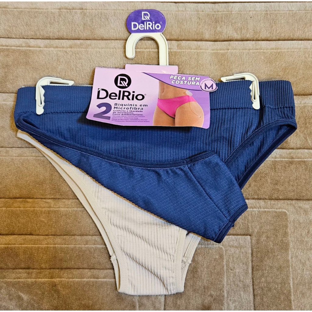 Kit 2 Calcinhas DelRio Sem Costura Anti Bactéria Conforto Durabilidade Envio Rapido