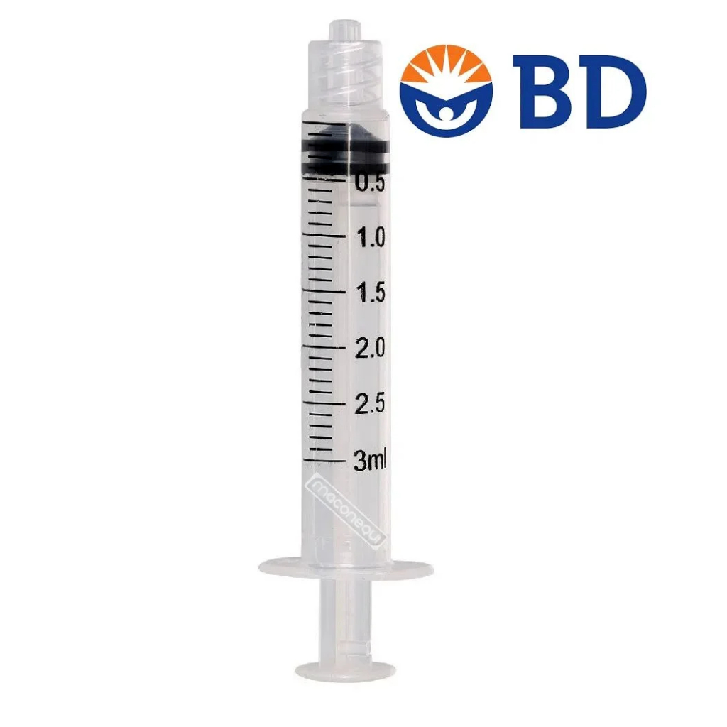 Kit 100 Seringas 3 ml BD Plastipak Bico Luer Lock - Sem Agulha