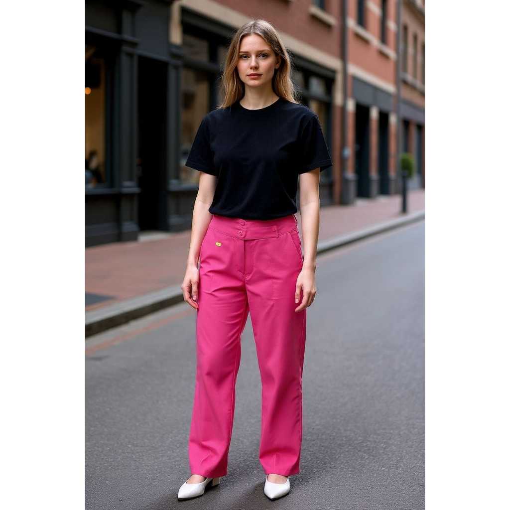 calça pantalona social com  tecido 100% zibeline