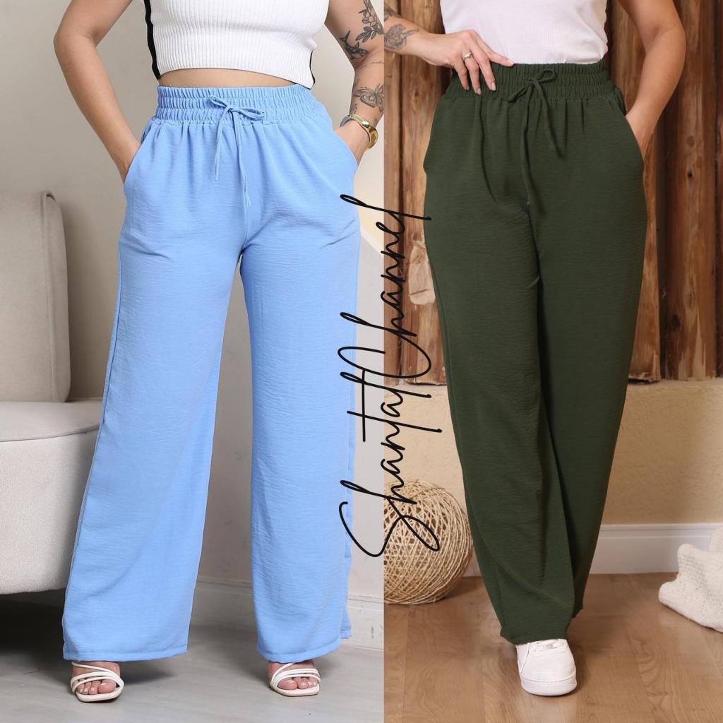 Detalhes do Calça Pantalona Feminina Com Bolso Duna Cintura Alta ENVIO IMEDIATO PROMOÇÃO