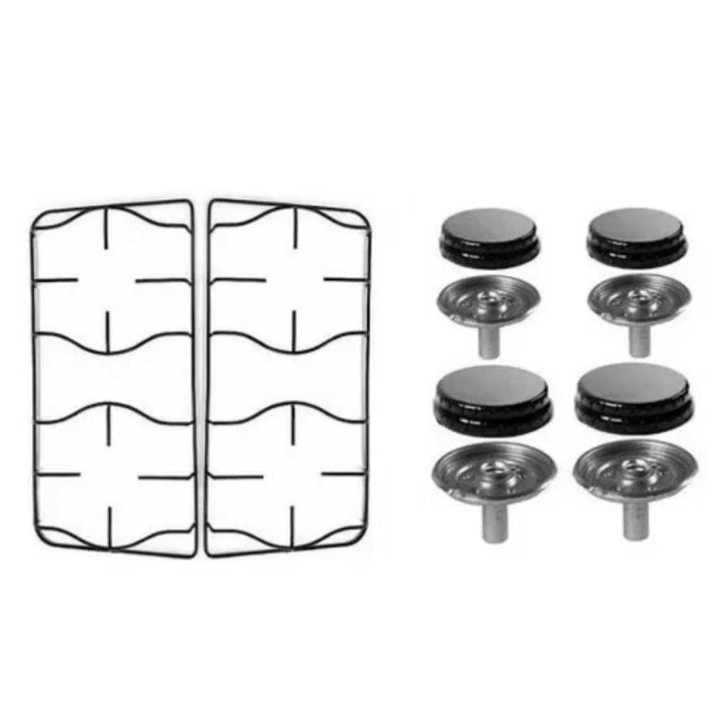 2 Queimador + Espalhador + Grelha Esmaltec  Sem Pino  Veneza Bali 4 Bocas 2g 2p