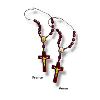 Terço Dezena Carro Ns Aparecida São Cristóvão Madeira em Oferta na Shopee