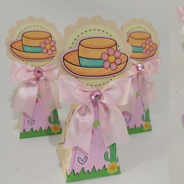 Caixa Personalizada Arraia Festa Junina Menina - 10 UNIDADES | Lembrancinha para Festa | Aniversário
