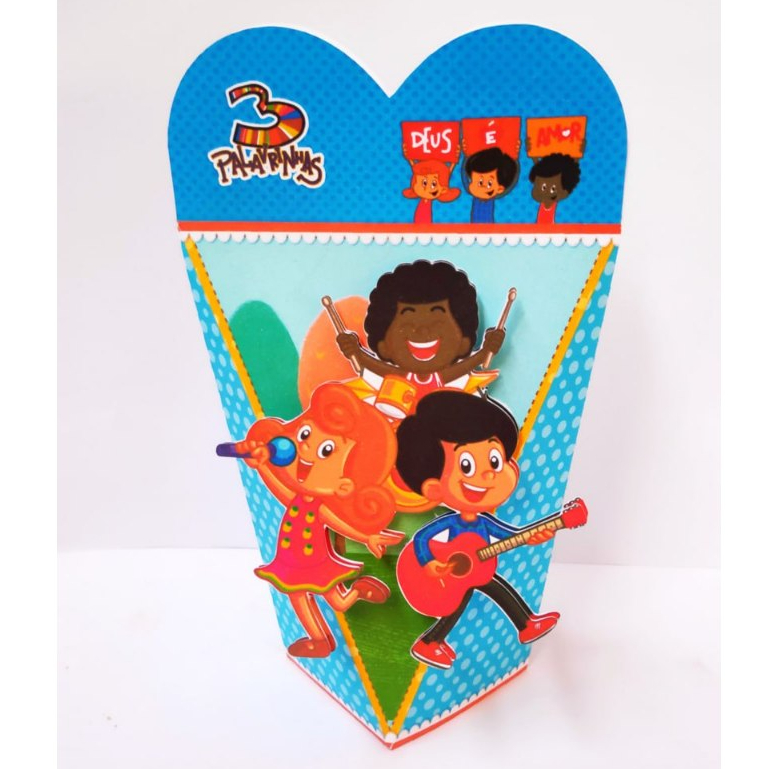 Caixa Personalizada 3 Palavrinhas - 10 UNIDADES | Lembrancinha Personalizada para Festa | Aniversário Kit Festa