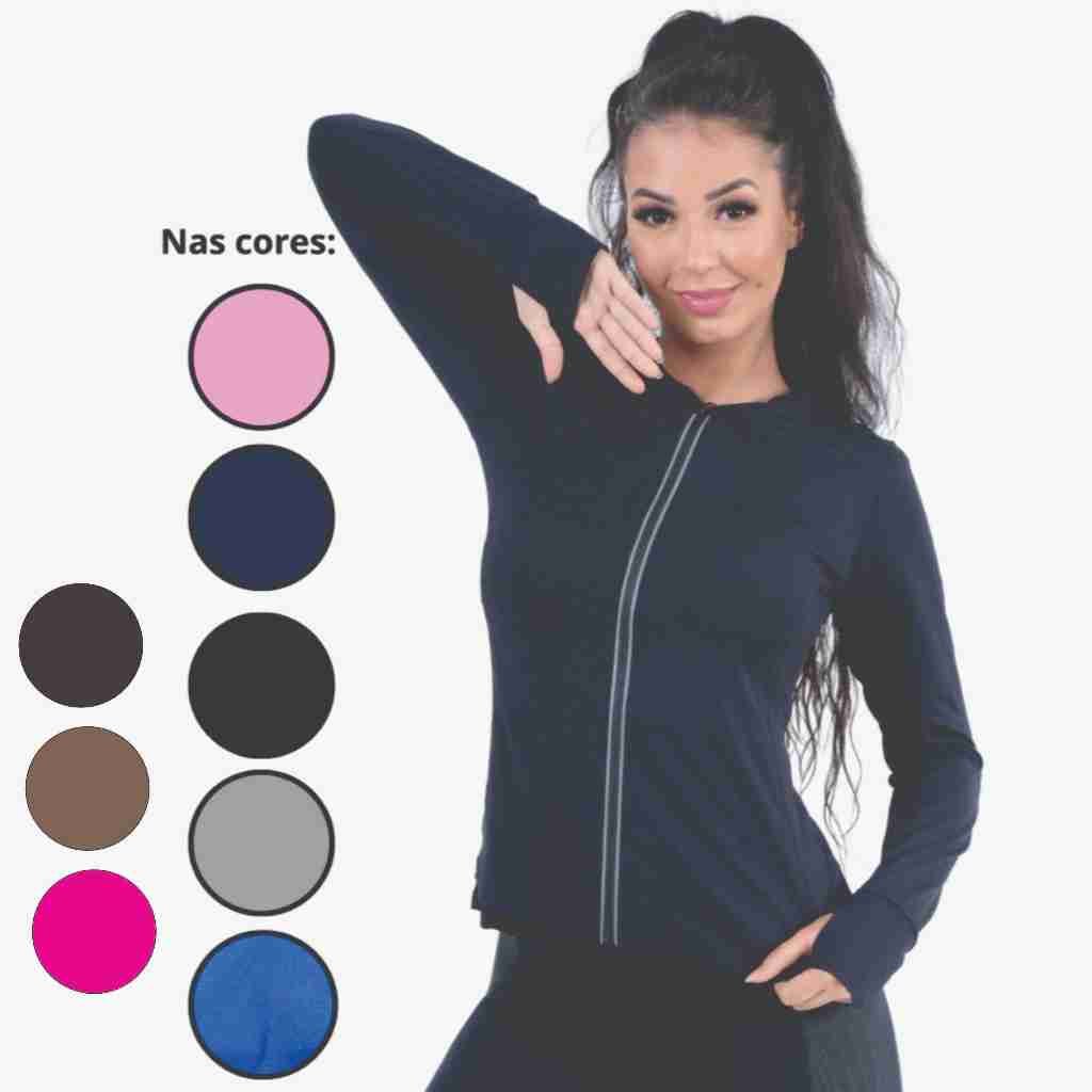 Casaquinho-Jaquetinha-DryFit-Proteção-Solar-Treino-Academia-Ziper-Refletivo-Blusa-Termica-Corrida
