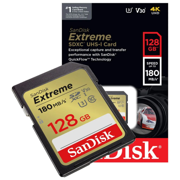 Cartão de Memória SDXC SanDisk Extreme 128GB UHS-I 180MB/s