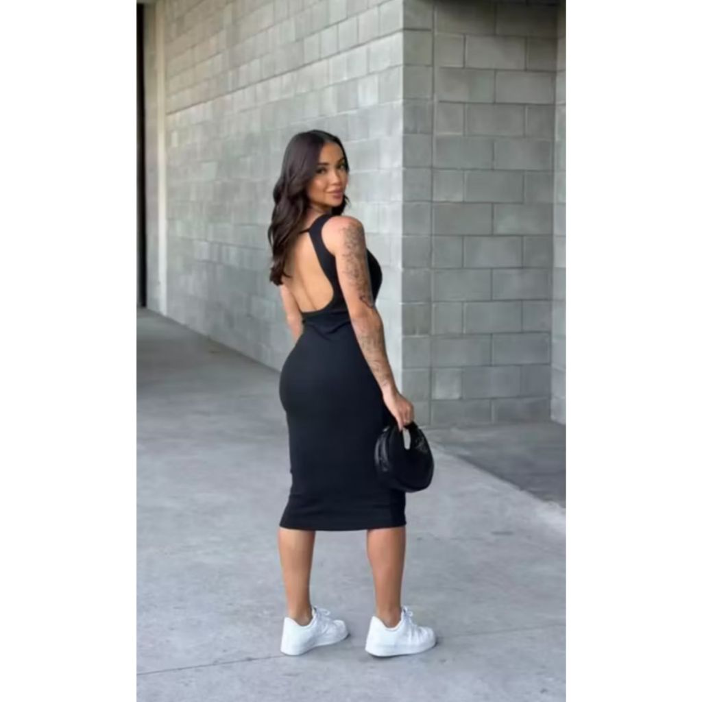 Vestido Feminino Verão Midi Anarruga com Alcinha Tubinho Moda Gringa Regata Canelado Costas Nuas em Oferta na Shopee