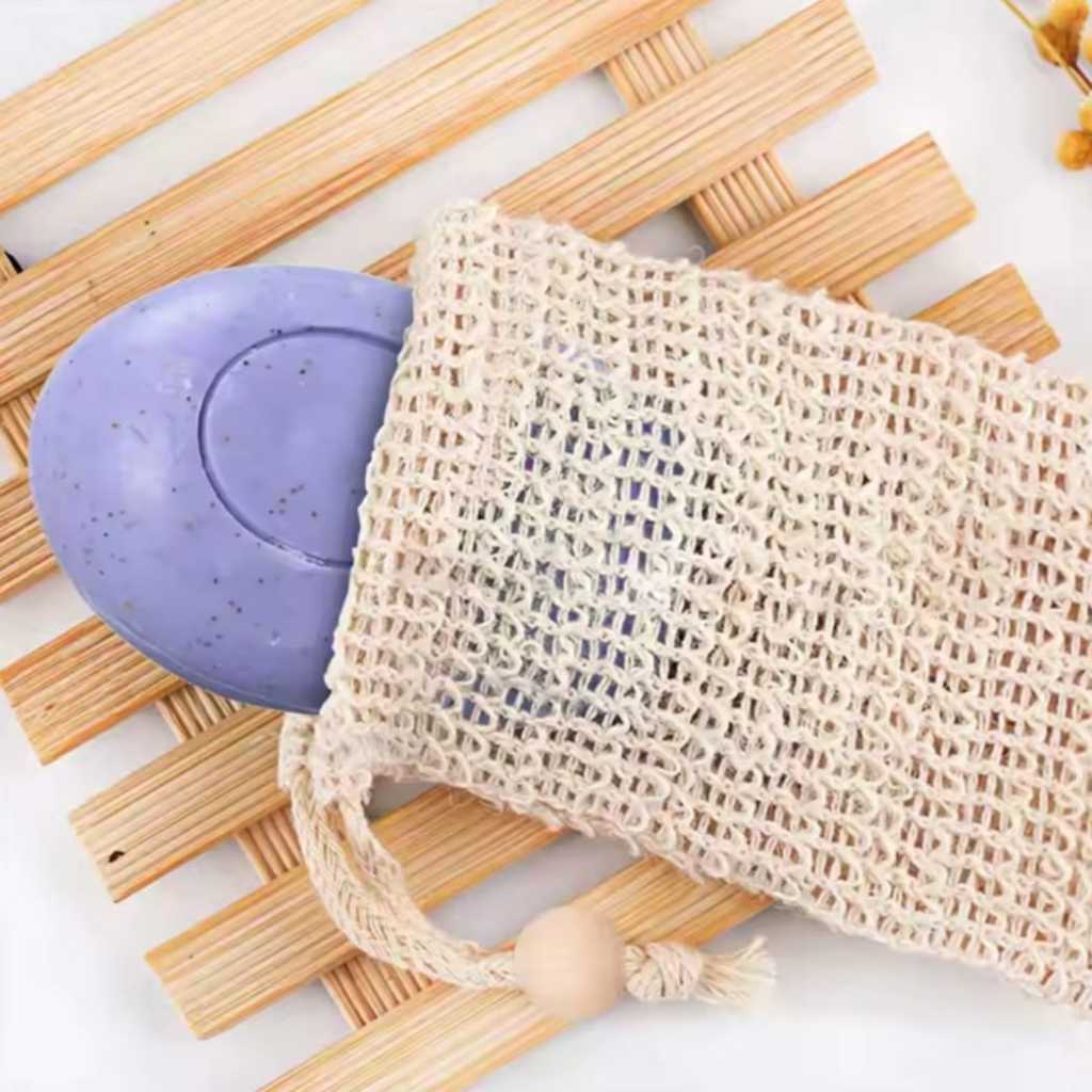 Kit 2 / 3 Sacos Esfoliante - Saboneteira Natural de Sisal com Cordão – Sustentável