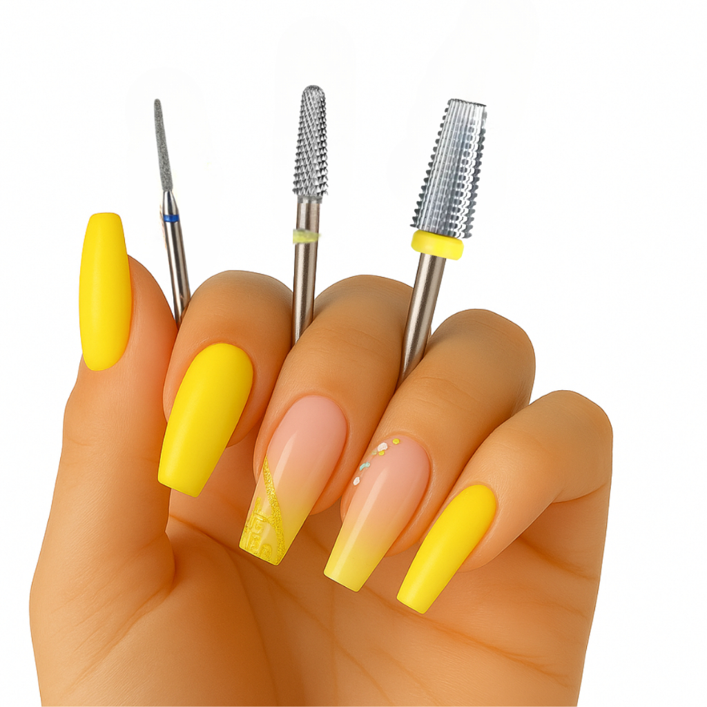 Kit 3 Brocas Tungstênio Profissional Para curvartura c Remoção do alongamento de unha Diamantada 718 Cuticulas Nail 718