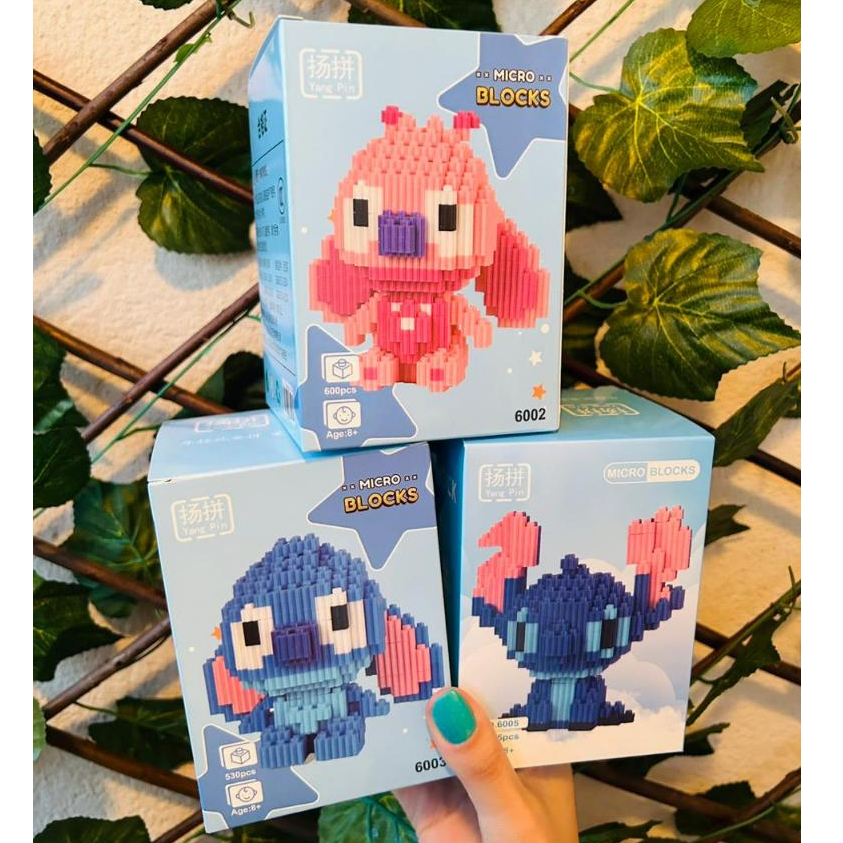 Mini Blocos de Montar Stitch Angel Blocos De Montar Brinquedos Diversão Desenho Bricks Criança